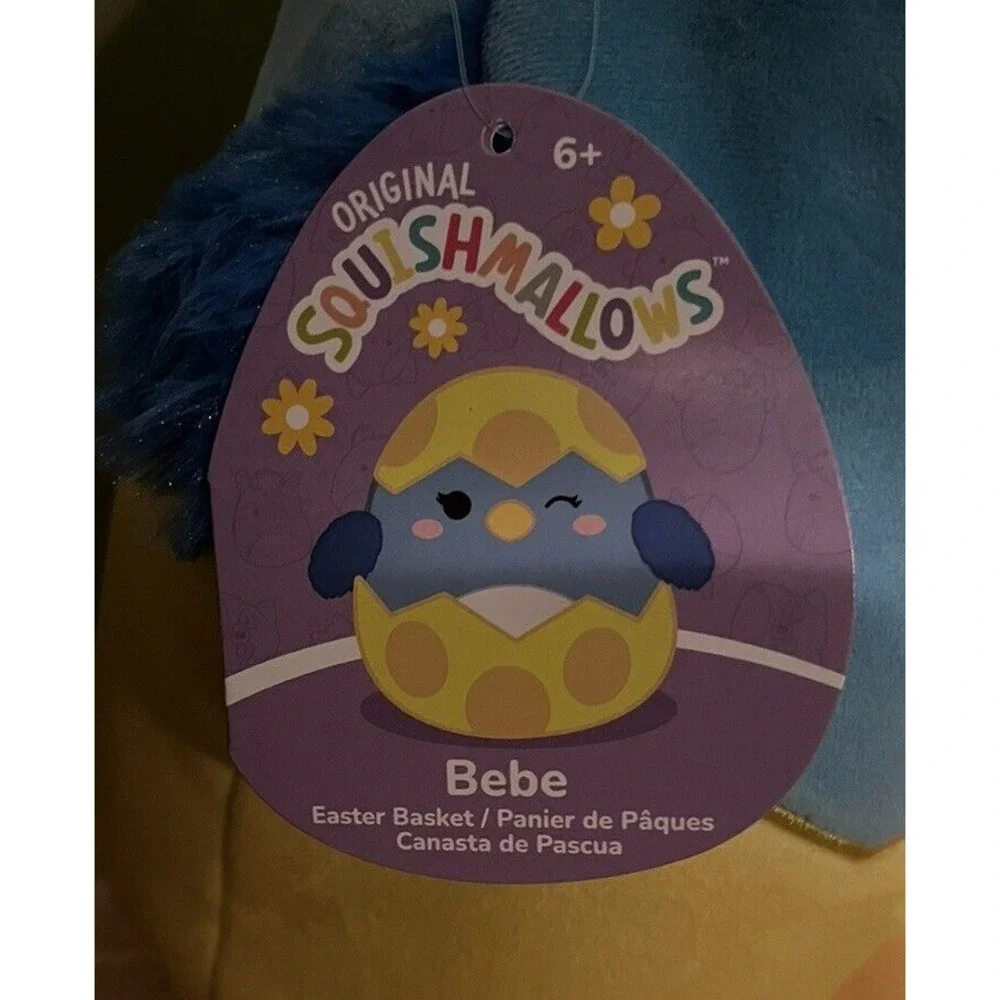 Squishmallows Bebe the‎ Bluebird Plush Easter Basket Treat Pail 10